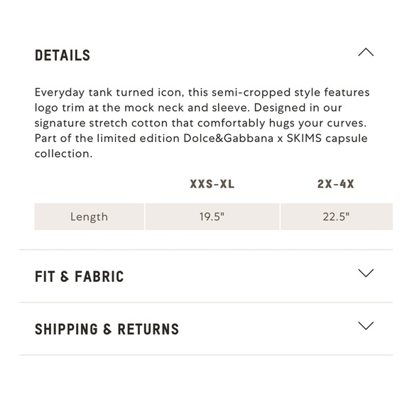 Dolce & Gabbana X SKIMS Tank XS - Picture 5 of 6